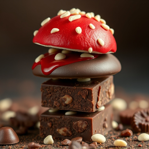 Stacked Magic Mushroom Chocolates Macro