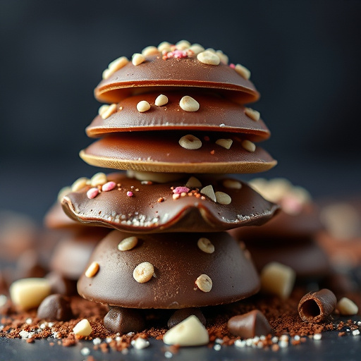 Stacked Magic Mushroom Chocolates Macro