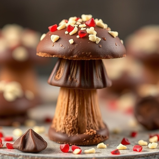 Stacked Magic Mushroom Chocolates Macro