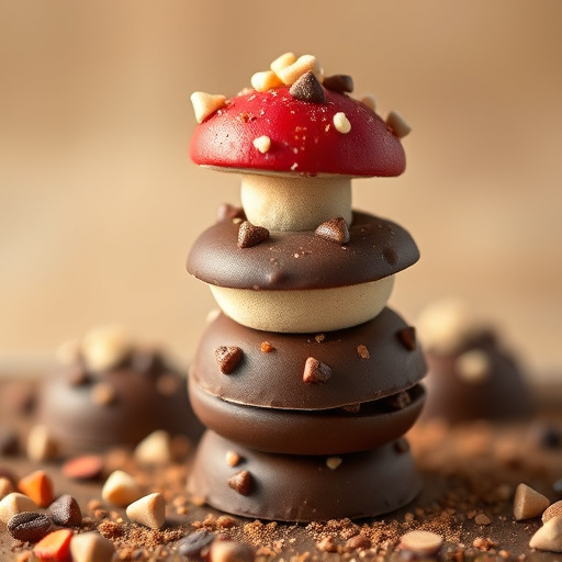 Stacked Magic Mushroom Chocolates Macro