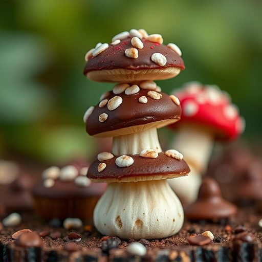 Stacked Magic Mushroom Chocolates Macro