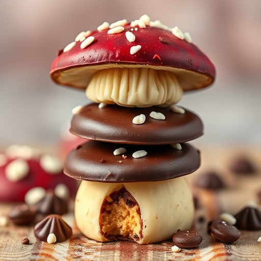 Stacked Magic Mushroom Chocolates Macro