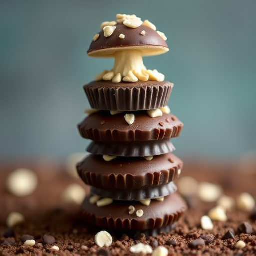 Stacked Magic Mushroom Chocolates Macro