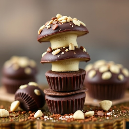 Stacked Magic Mushroom Chocolates Macro