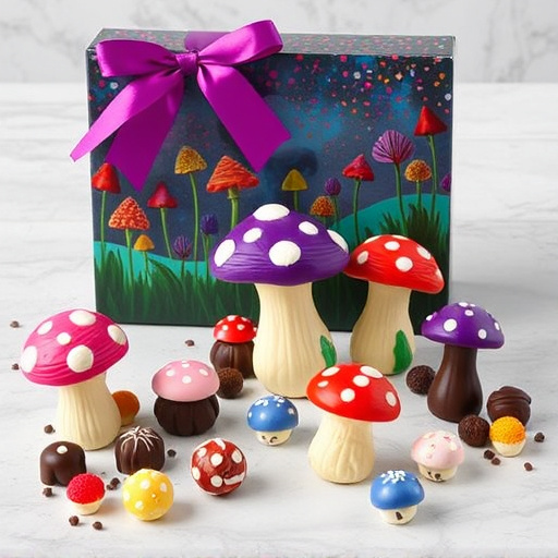 Vibrant Magic Mushroom Chocolates Collection