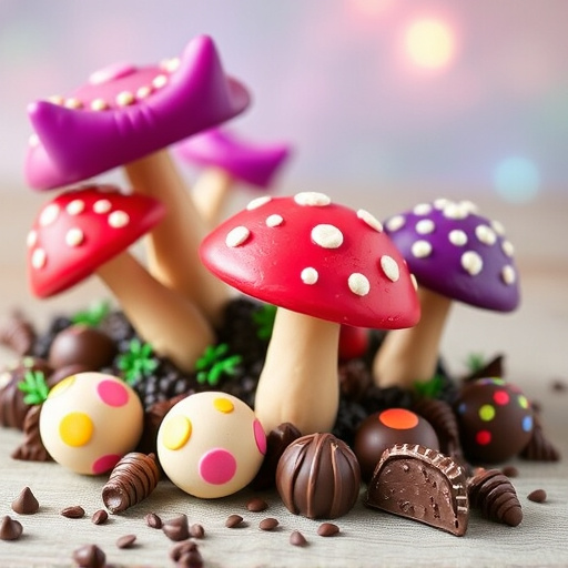 Vibrant Magic Mushroom Chocolates Collection