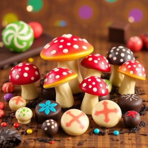 Vibrant Magic Mushroom Chocolates Collection