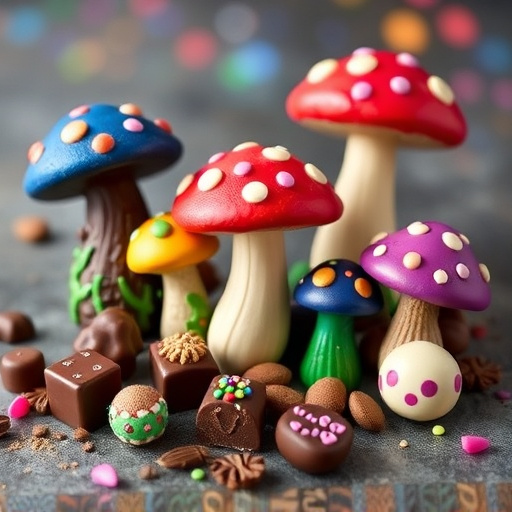 Vibrant Magic Mushroom Chocolates Collection