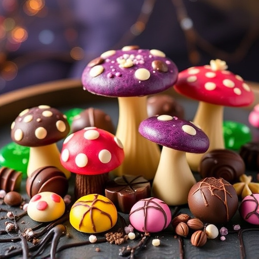 Vibrant Magic Mushroom Chocolates Collection