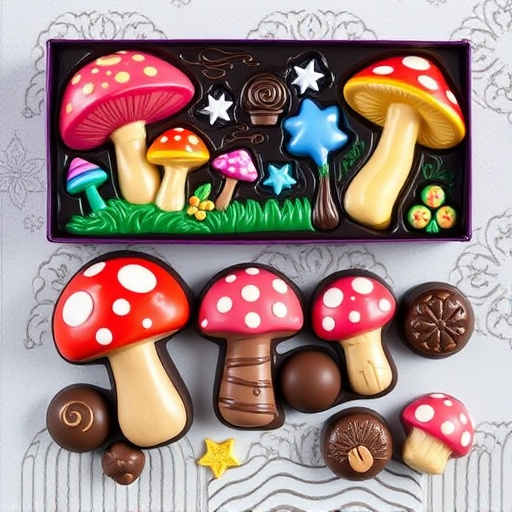 Vibrant Magic Mushroom Chocolates Collection