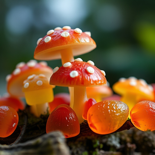 Amanita Magic Mushroom Gummies Close-Up
