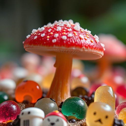Amanita Magic Mushroom Gummies Close-Up