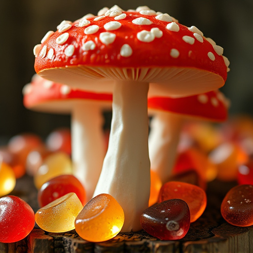 Amanita Magic Mushroom Gummies Close-Up