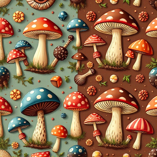 Artistic Magic Mushroom Chocolates Patterns