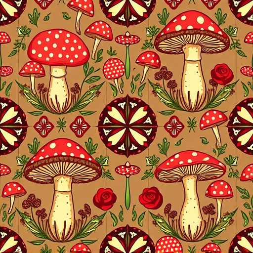Artistic Magic Mushroom Chocolates Patterns