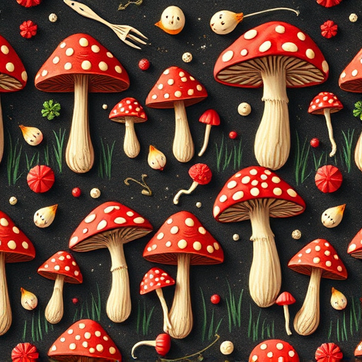 Artistic Magic Mushroom Chocolates Patterns