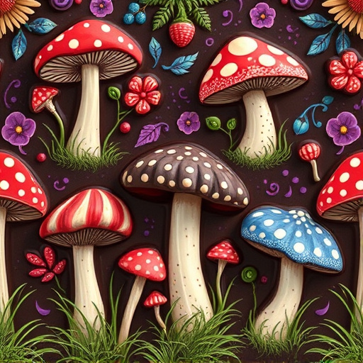 Artistic Magic Mushroom Chocolates Patterns
