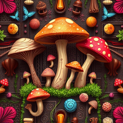 Artistic Magic Mushroom Chocolates Patterns
