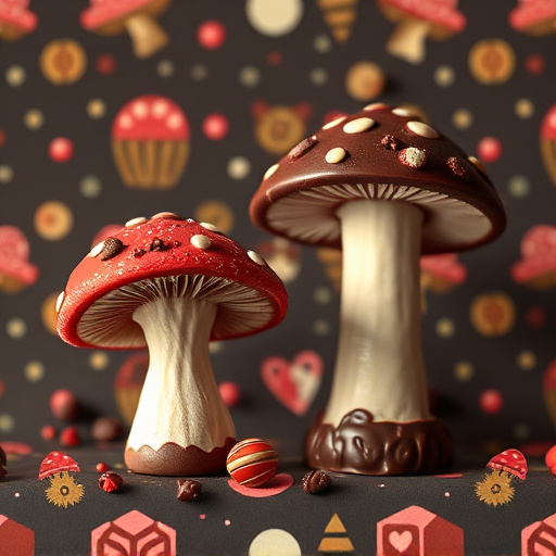 Artistic Magic Mushroom Chocolates Patterns