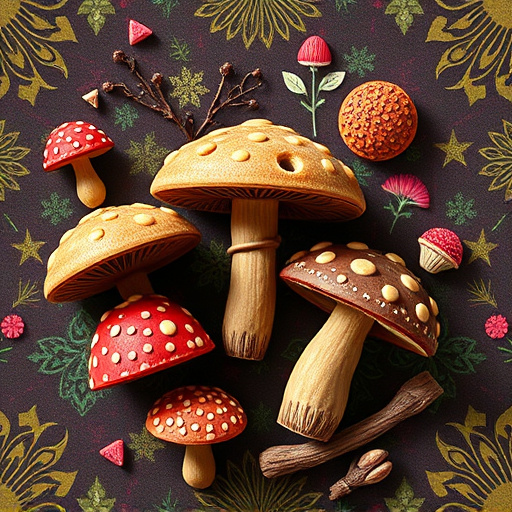 Artistic Magic Mushroom Chocolates Patterns
