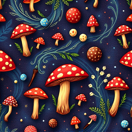 Artistic Magic Mushroom Chocolates Patterns