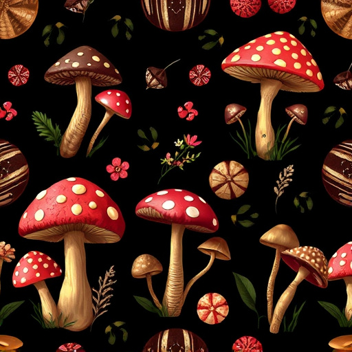 Artistic Magic Mushroom Chocolates Patterns