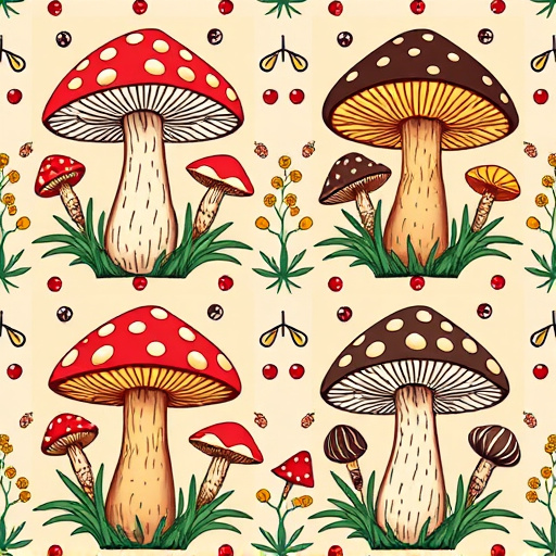 Artistic Magic Mushroom Chocolates Patterns