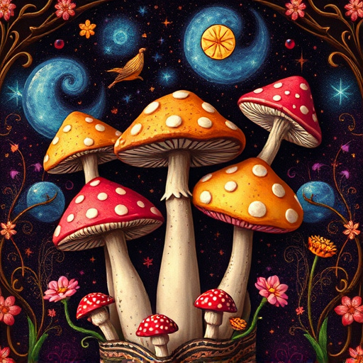 Artistic Magic Mushroom Chocolates Patterns