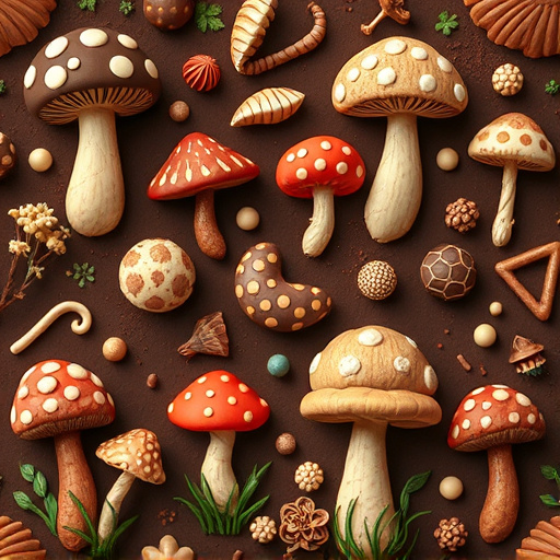 Artistic Magic Mushroom Chocolates Patterns