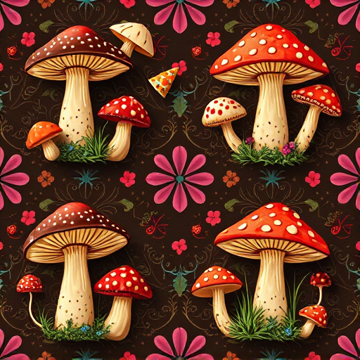 Artistic Magic Mushroom Chocolates Patterns