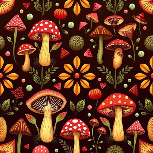 Artistic Magic Mushroom Chocolates Patterns