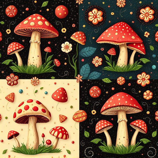 Artistic Magic Mushroom Chocolates Patterns