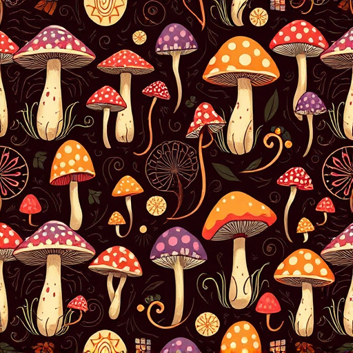 Artistic Magic Mushroom Chocolates Patterns