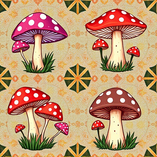 Artistic Magic Mushroom Chocolates Patterns