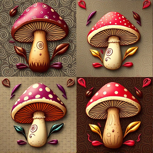 Artistic Magic Mushroom Chocolates Patterns