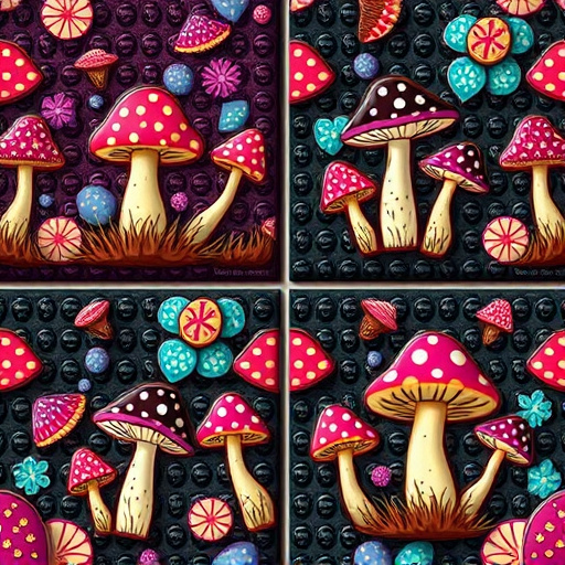 Artistic Magic Mushroom Chocolates Patterns
