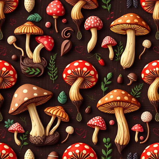 Artistic Magic Mushroom Chocolates Patterns