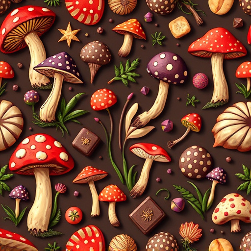 Artistic Magic Mushroom Chocolates Patterns
