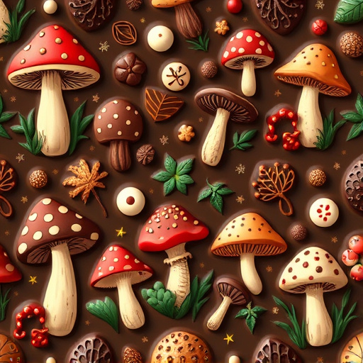 Artistic Magic Mushroom Chocolates Patterns