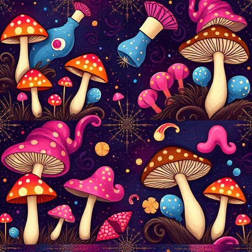 Artistic Magic Mushroom Chocolates Patterns