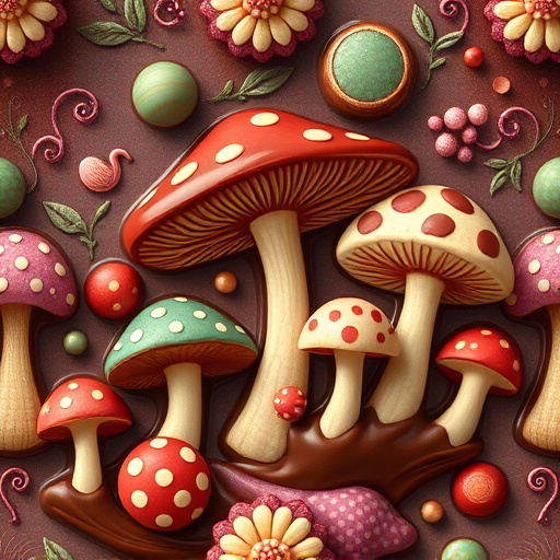 Artistic Magic Mushroom Chocolates Patterns