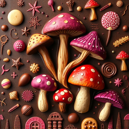 Artistic Magic Mushroom Chocolates Patterns