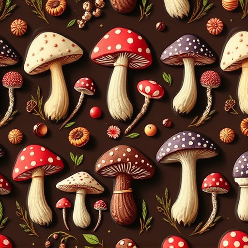 Artistic Magic Mushroom Chocolates Patterns