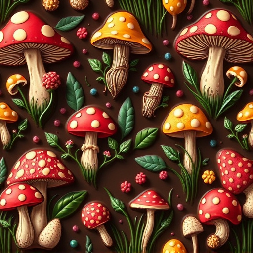 Artistic Magic Mushroom Chocolates Patterns