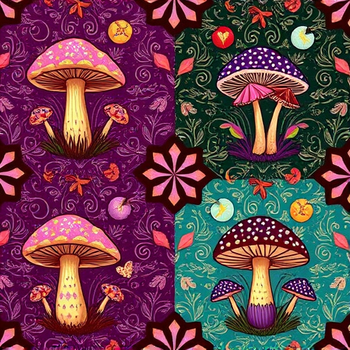 Artistic Magic Mushroom Chocolates Patterns