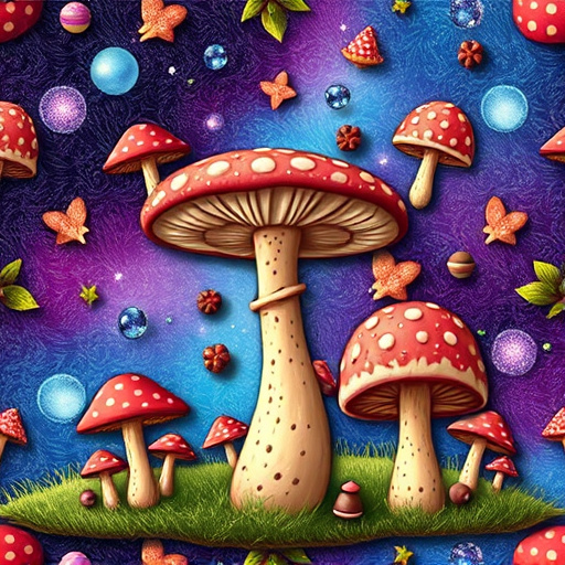 Artistic Magic Mushroom Chocolates Patterns