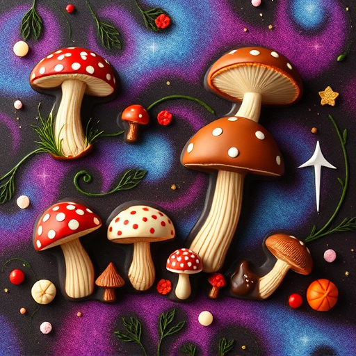 Artistic Magic Mushroom Chocolates Patterns