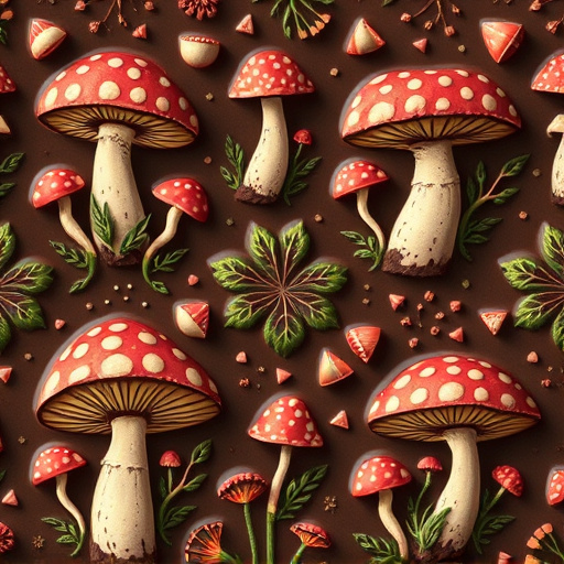 Artistic Magic Mushroom Chocolates Patterns