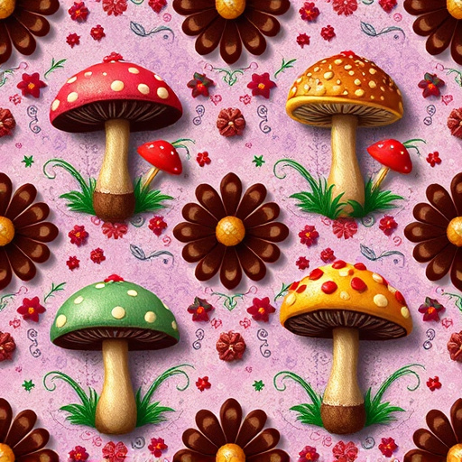 Artistic Magic Mushroom Chocolates Patterns