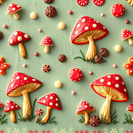 Artistic Magic Mushroom Chocolates Patterns